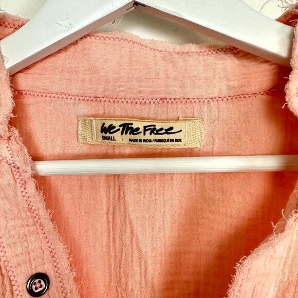 FREE PEOPLE Summer Daydream Tunic Shirt in Flamingo Size Small - Picture 6 of 9